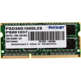 Память Patriot 8GB DDR3 1600MHz  SO-DIMM  (PC3-12800) PSD38G1600L2S