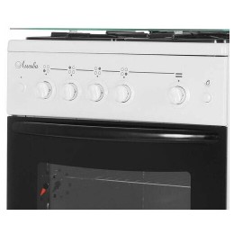 Газовая плита ЛЫСЬВА ГП 400 МС-2у  белая, со стеклянной крышкой