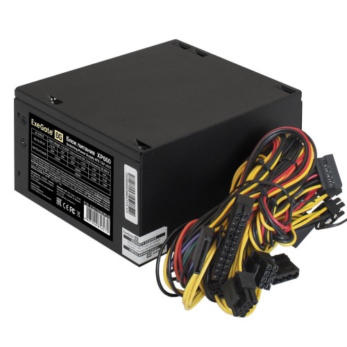 Блок питания 600W Exegate XP600, ATX, black, 12cm fan, 24+4pin, (6+2)pin PCI-E, 3*SATA, 1*FDD, 2*IDE