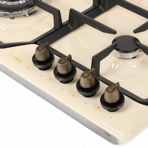 Газовая варочная поверхность KORTING HG 630 CTSB, электроподжиг, газ-контрол, чугунные решетки