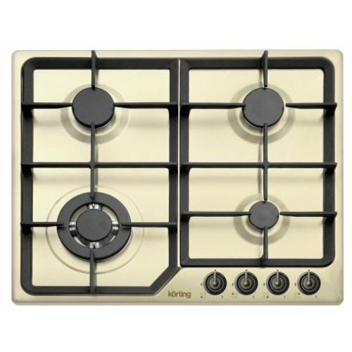 Газовая варочная поверхность KORTING HG 630 CTSB, электроподжиг, газ-контрол, чугунные решетки
