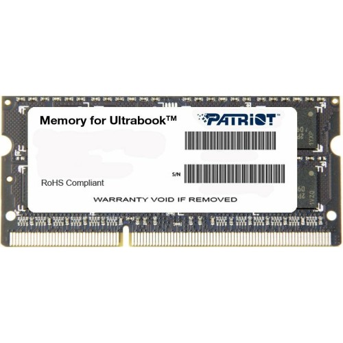 Модуль памяти Patriot SO-DIMM DDR3 4GB PSD34G1600L81S (PC3-12800, 1600MHz, 1.35V)