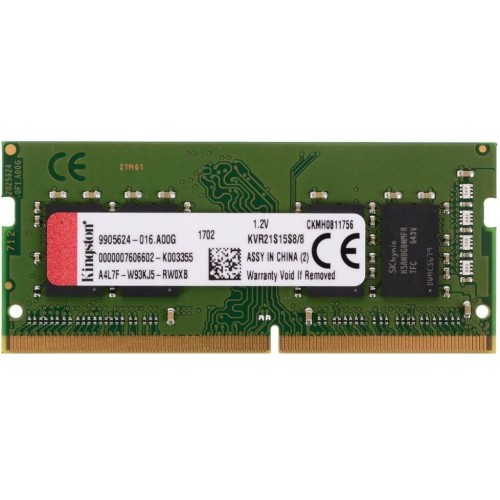 Модуль памяти DDR4 8Gb 2133MHz Kingston KVR21S15S8/8 RTL PC3-17000 CL15 SO-DIMM 260-pin 1.2В