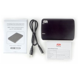 Внешний корпус для HDD/SSD AgeStar 31UB2A12C SATA пластик/алюминий черный 2.5"