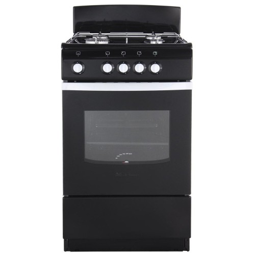 Газовая плита DE LUXE 5040.38г(щ) чёрная, духовка с газ-контролем духового шкафа, 1 противень