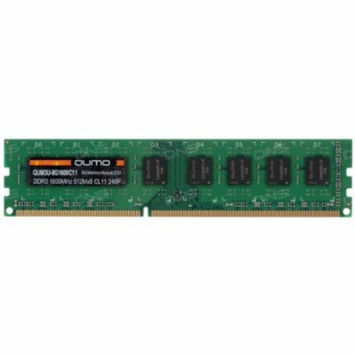 Модуль памяти QUMO DDR3 DIMM 8GB (PC3-12800) 1600MHz QUM3U-8G1600C11L 1.35V