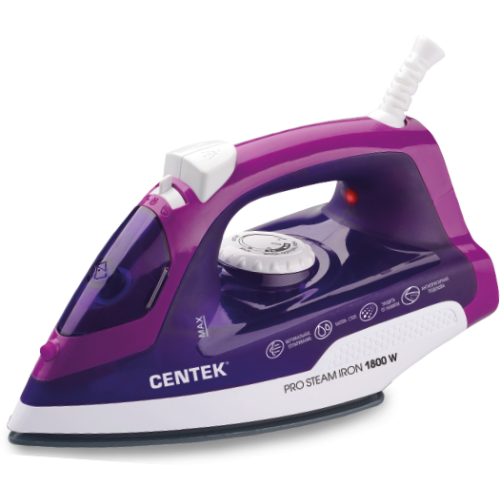 Утюг CENTEK CT-2348  VIOLET (фиолет) 1800Вт, КЕРАМИЧЕСКАЯ подошва, паровой удар, самоочистка, 200мл