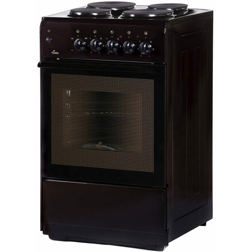 Электрическая плита FLAMA AE 1403 (B) (коричневый, 4 эл.конфорки, духовка 50 л)