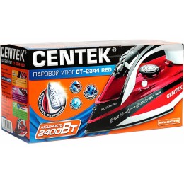 Утюг CENTEK CT-2344 RED 2400Вт, керамическая подошва, мощный паровой удар, самоочистка, 330мл