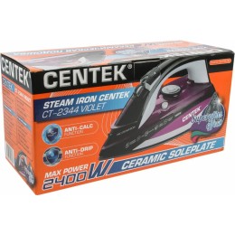 Утюг CENTEK CT-2344 VIOLET 2400Вт, керамическая подошва, мощный паровой удар, самоочистка, 330мл