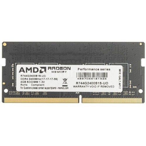 Модуль памяти AMD SO-DIMM DDR4 4Gb 2400Mhz (R744G2400S1S-UO) OEM