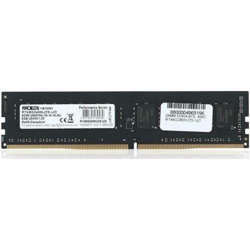 Память AMD 8GB DDR4 2400MHz R748G2400U2S-UO Non-ECC, CL16, 1.2V, Bulk
