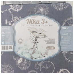 Доска гладильная НИКА 3+, фанера, европодставка под утюг (полимер) с термосиликоном, 122/34,5