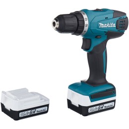 Дрель-шуруповерт Makita DF347DWE Дрель ак,{14.4В,2х1.5Ач Li-ion,БЗП-10мм,0-400\0-1400об\м,30\15Нм,1.4кг,чем,G-серия}