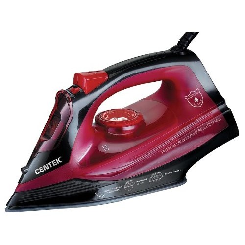 Утюг CENTEK CT-2351 Red (красный) 2200Вт, КЕРАМИЧЕСКАЯ подошва, 300 мл, паровой удар, самоочистка