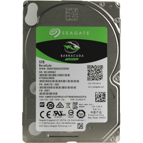 Жесткий диск 2.5"" 5TB Seagate BarraCuda ST5000LM000 SATA 6Gb/s, 5400rpm, 128MB, Bulk