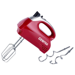 Миксер CENTEK CT-1118 хром/вишня 350Вт, 5 скоростей+турбо, взбивание/замешивание