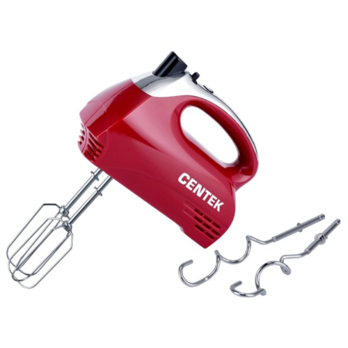 Миксер CENTEK CT-1118 хром/вишня 350Вт, 5 скоростей+турбо, взбивание/замешивание