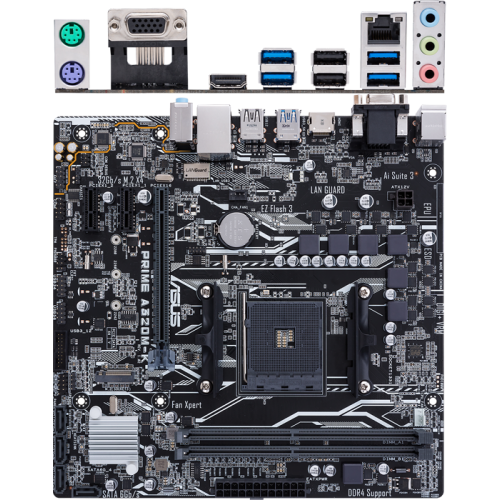 Материнская плата Asus PRIME A320M-K Soc-AM4 AMD A320 2xDDR4 mATX AC`97 8ch(7.1) GbLAN RAID+VGA+HDMI
