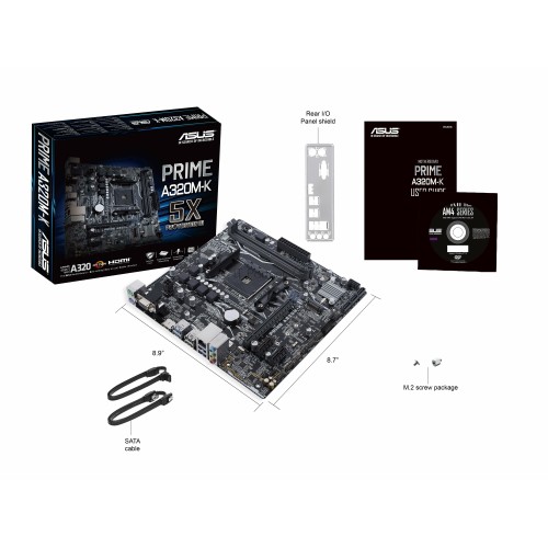 Материнская плата Asus PRIME A320M-K Soc-AM4 AMD A320 2xDDR4 mATX AC`97 8ch(7.1) GbLAN RAID+VGA+HDMI
