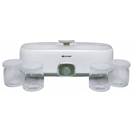 Йогуртница KITFORT KT-2006 20Вт 4б. 180мл белый/зеленый