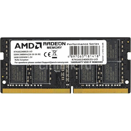 Модуль памяти AMD 16Gb DDR4 2400 SO-DIMM R7416G2400S2S-UO