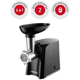 Мясорубка REDMOND RMG-1223-6 1000Вт черный/серебристый