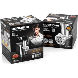 Мясорубка REDMOND RMG-1223-6 1000Вт черный/серебристый