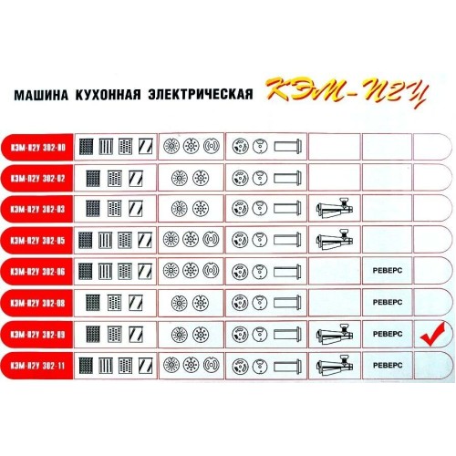 Мясорубка БЕЛВАР КЭМ-П2У 302-09, желтый, 1500 Вт, насадка для теста, колбас, шинковка, сок