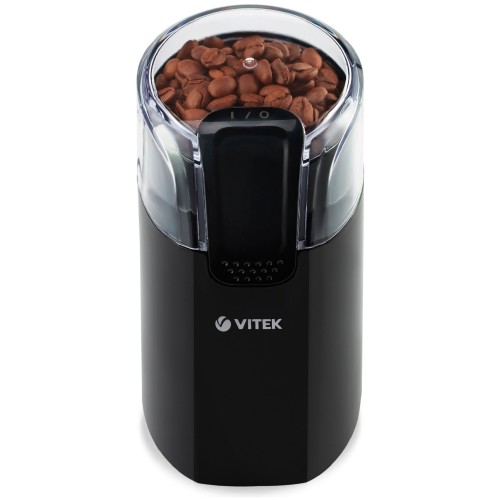 Кофемолка VITEK VT-7124(BK) Мощность 150 Вт Ёмкость 30 г Чаша из нержавеющей стали.
