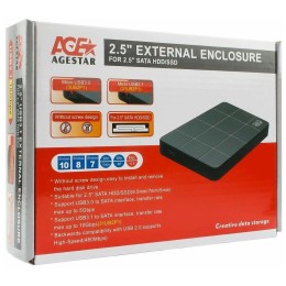 Внешний корпус для HDD AgeStar 3UB2P1 SATA III пластик черный 2.5"