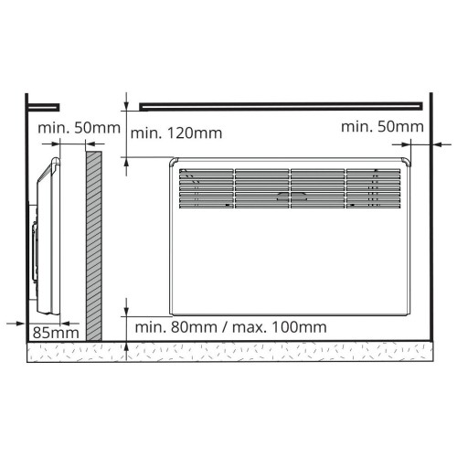 Конвектор FINNHEAT EPHBM10PR мех.термост,вилка,1000Вт 85.3х38.9 с