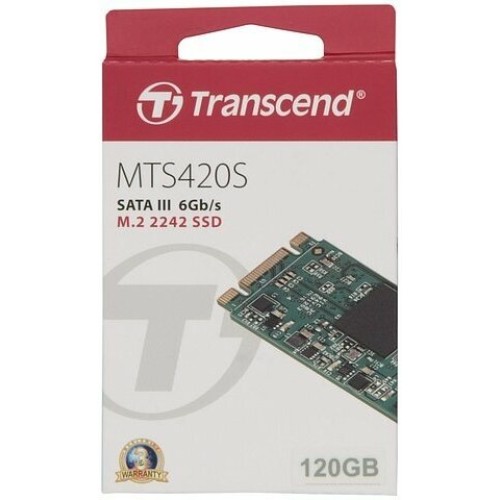 SSD диск M.2 Transcend 120Gb MTS420 (SATA3, up to 560/340MBs, 85000 IOPs, 3D TLC, 22х42мм) <TS120GMTS420S>