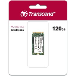 SSD диск M.2 Transcend 120Gb MTS420 (SATA3, up to 560/340MBs, 85000 IOPs, 3D TLC, 22х42мм) <TS120GMTS420S>
