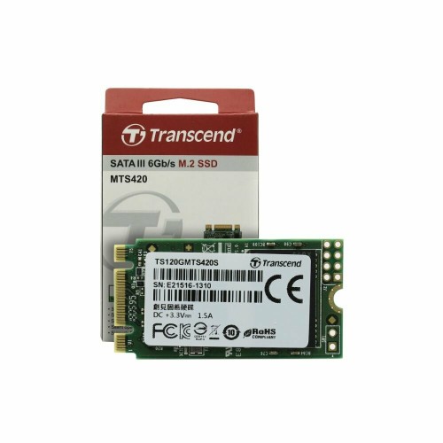 SSD диск M.2 Transcend 120Gb MTS420 (SATA3, up to 560/340MBs, 85000 IOPs, 3D TLC, 22х42мм) <TS120GMTS420S>