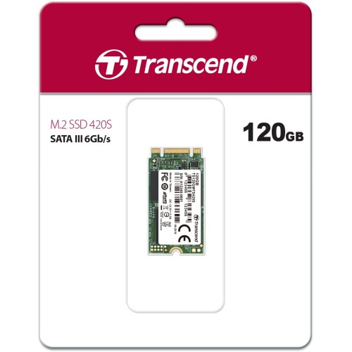 SSD диск M.2 Transcend 120Gb MTS420 (SATA3, up to 560/340MBs, 85000 IOPs, 3D TLC, 22х42мм) <TS120GMTS420S>