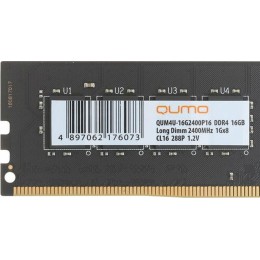Модуль памяти QUMO DIMM DDR-4 16GB 2400 MHz PC- 19200 1Gx8 CL16  288P 1,2V (QUM4U-16G2400P16)
