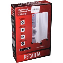 Масляный обогреватель РЕСАНТА ОМ-9НВ (2,4 кВт) 