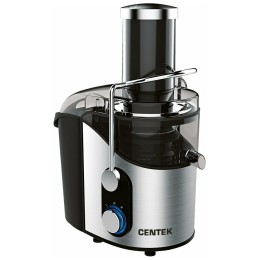 Соковыжималка CENTEK CT-1212 (черный, сталь) 1200Вт, 2 скор. + Pulse, стакан 1100 мл, горловина 75мм