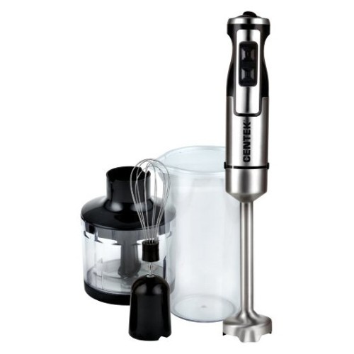Блендер CENTEK CT-1338 (черн/сталь) 1300Вт DC мотор, РЕГУЛЯТОР МОЩНОСТИ сLED, стакан, чоппер, венчик