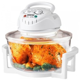 Аэрогриль CENTEK CT-1456 (белый) <12+5л> 1400Вт, таймер 90 мин, max 250°, 2 решетки