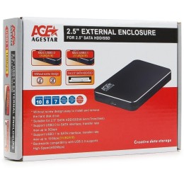 Внешний корпус для HDD AgeStar 3UB2A18 SATA алюминий черный 2.5"