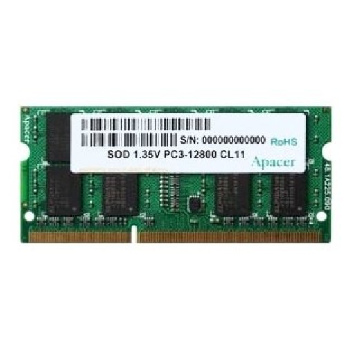 Модуль памяти Apacer SO-DIMM DDR3 4Gb (pc-12800) 1600MHz 1,35V Apacer Retail AS04GFA60CATBGJ/DV.04G2K.KAM