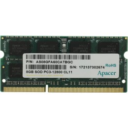 Модуль памяти Apacer SO-DIMM DDR3 8Gb (pc-12800) 1600MHz Apacer Retail AS08GFA60CATBGC/DS.08G2K.KAM