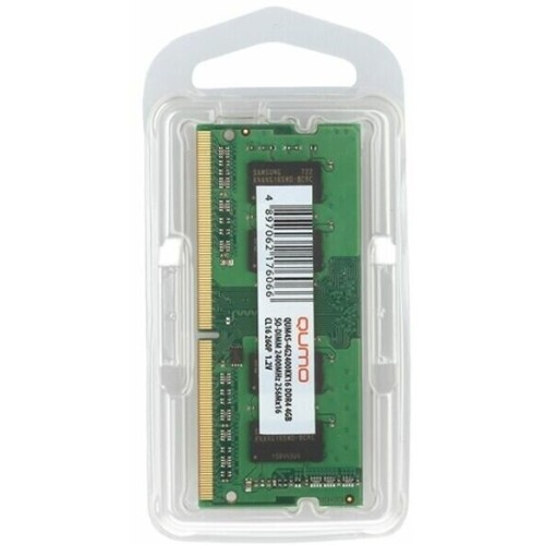 Модуль памяти QUMO SO-DIMM DDR-4 8GB  2400MHz  1Gx8   Retai CL16 (QUM4S-8G2400P16)