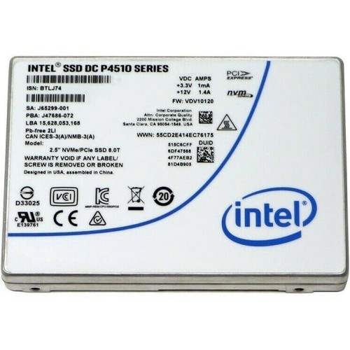 Накопитель SSD жесткий диск PCIE 2TB TLC DC P4510 SSDPE2KX020T801 INTEL