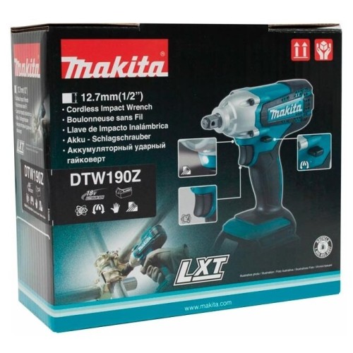 Гайковерт аккумуляторный MAKITA DTW190Z  18В LI-ION 0-3000уд/м 190Нм 1/2'' 1.4кг кор БЕЗ АКК.и ЗУ