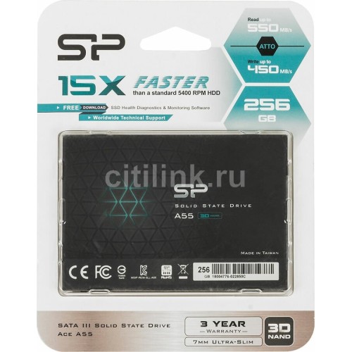 Накопитель SSD Silicon Power 256GB Ace A55 SP256GBSS3A55S25  2.5"", SATA III