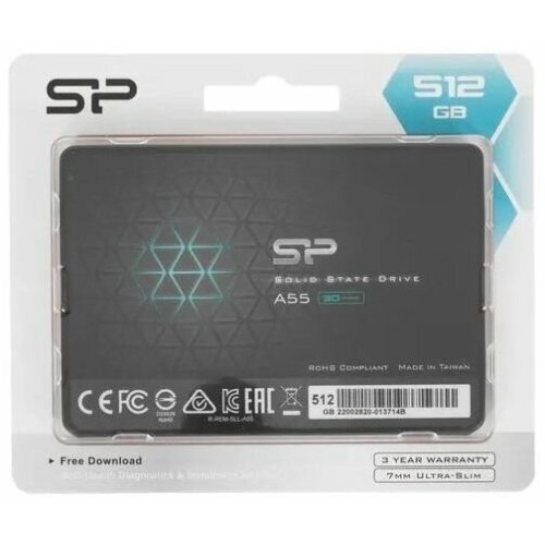 Накопитель SSD SILICON POWER Ace A55 SP512GBSS3A55S25 512Гб, 2.5"", SATA III"