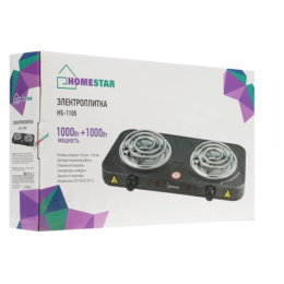 Плита электрическая HOMESTAR HS-1105  1000+1000Вт Ф140+140мм ТЭН